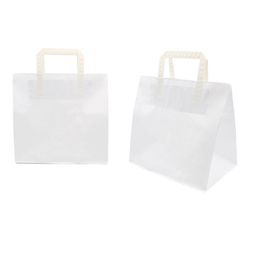 Due shopper di carta bianca a fondo largo